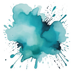 Wall Mural - Vector Aquamarine watercolor stain texture, blue, green blue color