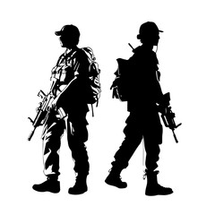 Cartoon Soldiers of Army