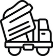 Full car tipper icon outline vector. Truck auto vehicle. Load transport cargo