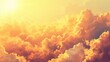 Golden sunrise sky background with soft clouds