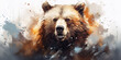 Majestic Grizzly Bear: A Dynamic Artistic Banner Depicting Wild Natures Untamed Spirit and Beauty