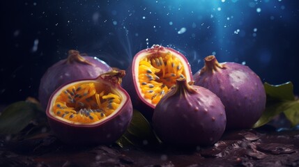 Wall Mural - Fresh passionfruit abstract background.