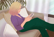 © ADDICTIVE STOCK - Woman relaxing on couch with smartphone