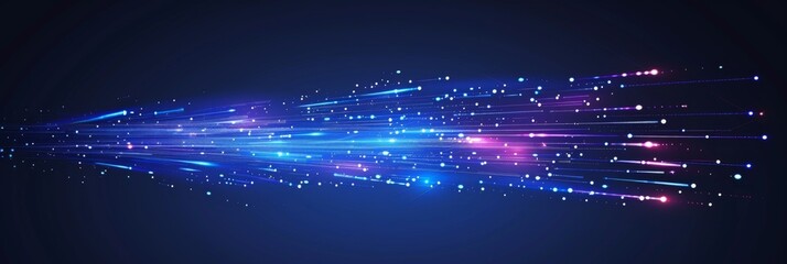 Poster - Blue light ray stripe motion vector design for futuristic energy concept wallpaper and banner