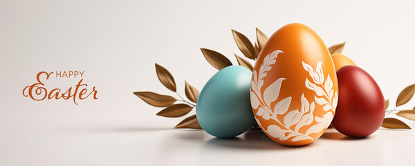 Sticker - Easter Eggs with Pine Tree Decoration - Collection of Three Unique Eggs