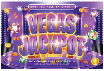 Poster - vegas jackpot 3d text effect and editable text effect with light background