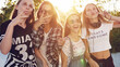 © Flamingo Images - Group of teenagers having fun and makes peace signs and funny faces for the camera
