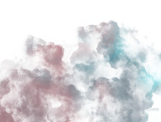 Wall Mural - dark red blue white clouds cloudscape on transparent background clipart - dramatic sky illustration