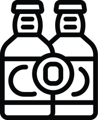 Wall Mural - Beer ale glass bottles icon outline vector. Non boozy brew malt beverages containers. Bottled brewery production