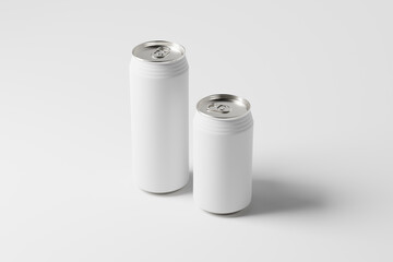 Sticker - Retro style ridged can mockups featuring aluminum cans with ridges on top of the can