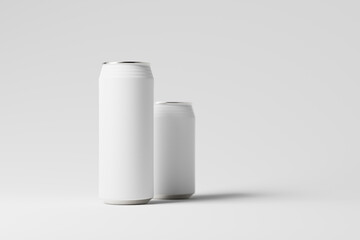 Sticker - Retro style ridged can mockups featuring aluminum cans with ridges on top of the can