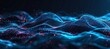 Neon wave lines, bokeh lights on abstract background for futuristic data transfer concept wallpaper.