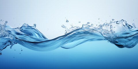 Poster - blue water splash isolated on white background. Water splash