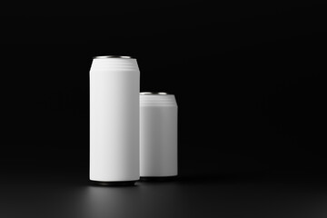 Sticker - Retro style ridged can mockups featuring aluminum cans with ridges on top of the can