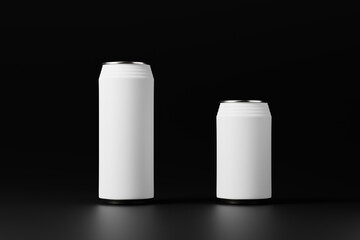 Sticker - Retro style ridged can mockups featuring aluminum cans with ridges on top of the can