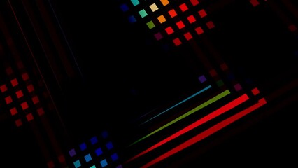 Aufkleber - Motion graphic of abstract light rainbow style line on dark red background