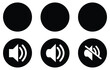 Speaker icon set. volume icon vector. loudspeaker icon vector. Mute and unmute volume sound flat vector icons for video apps and websites