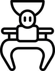 Poster - Game reacher grabber icon outline vector. Robot fun. Tool robotic