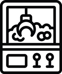 Poster - Toy grabber kiosk icon outline vector. Crane game. Machine robotic toy