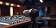 © SumanAdhikari - Modern professional microphone in recording studio. Close up microphone on stage