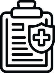 Sticker - Patient medical help icon outline vector. Treatment slender. Home care