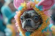 Dog in Easter Pet Parade. Dog showcase their furry friends in an Easter pet parade, dressing them up in adorable bunny costumes or colorful Easter outfits