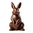 Easter bunny, chocolate rabbit isolated on white transparent. PNG. 