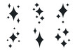 © Anminsi - A set of Sparkle icons. Black Shine star signs on an isolated background. A collection of vector symbols 	 with diamonds