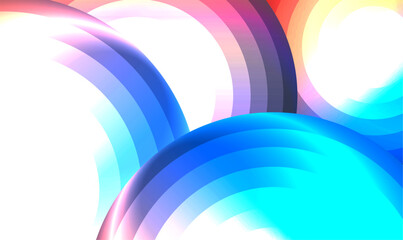 Poster - Abstract modern colorful gradient circles layers background. 3D circle layer blue, pink, purple and white gradient background. Modern 3d style circle for card, cover, banner, poster, backdrop. Vector.