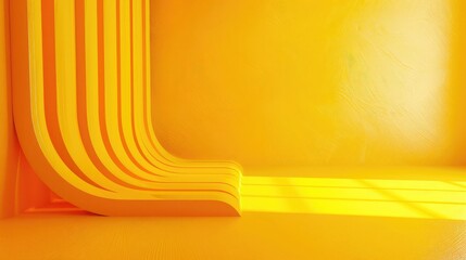 Wall Mural - Yellow Gradient abstract background. Orange spread of lines background. Yellow empty room studio gradient used for background and display your product