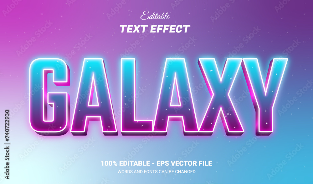 galaxy editable text effect Stock Vector | Adobe Stock