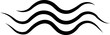 Sea wave icon. Water logo, line ocean symbol in vector trendy flat style. Various waves water lake river black linear icon design isolated on transparent background use for website and mobile app.