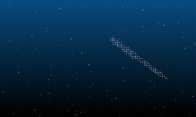 Poster - On the right is the soldering iron symbol filled with white dots. Background pattern from dots and circles of different shades. Vector illustration on blue background with stars