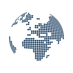 Poster - Big Transparent Spotted Earth Globe Design - Global Business, Technology, Globalization Concept, Design Template -  Isolated, Transparent Background