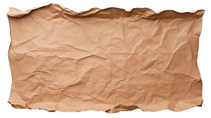 Piece of crumpled blank brown craft paper, cut out