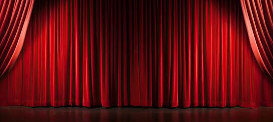 Wall Mural - Red Curtains for the theater show background