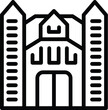 Viennese cathedral icon outline vector. Architectural marvel edifice. Cultural city center