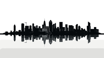 Wall Mural - Abstract black silhouette of a city skyline. simple Vector art