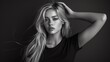 © katerynalim - Studio portrait of a beautiful blonde hair woman. Ai generated image