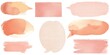 Collection of watercolor speech bubbles and textured backgrounds in soft coral and peach tones
