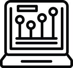 Poster - Stock market gain icon outline vector. Trading platform. Online business earnings