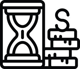 Poster - Revenue increase icon outline vector. Financial investment. Business earnings boost