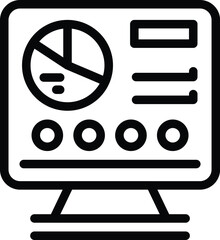 Poster - Financial analysis icon outline vector. Business market trade. Capital income raise