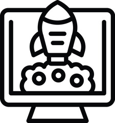 Poster - Business success strategy icon outline vector. Revenue monetary raise. Finance wealth turnover