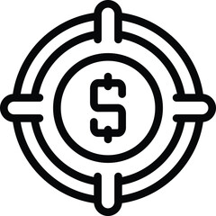 Poster - Capital gain achievement icon outline vector. Financial target. Finance success strategy