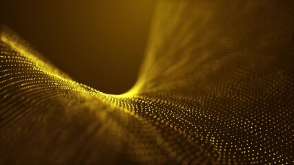 Technology flowing digital particles, Technology digital connection flowing dots loop background