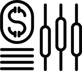 Poster - Financial profit boost icon outline vector. Capital enchantment. Monetary positive income