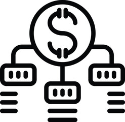 Poster - Sale capital gain icon outline vector. Trading market earnings. Monetary stock revenue