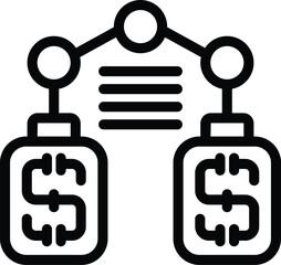 Poster - Capital gain value icon outline vector. Business trading income. Monetary successful management