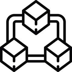 Poster - Blockchain icon outline vector. Decentralized digital ledger. Cryptocurrency exchange platform